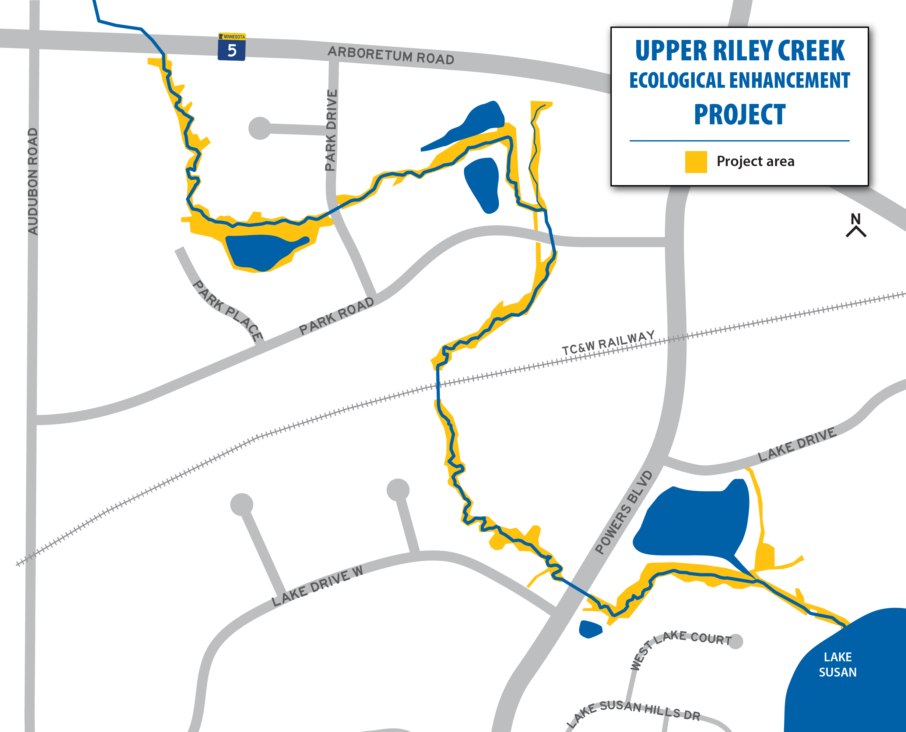 A map of the Upper Riley Ecological Enhancement Project.
